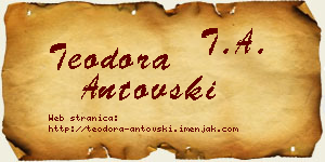 Teodora Antovski vizit kartica